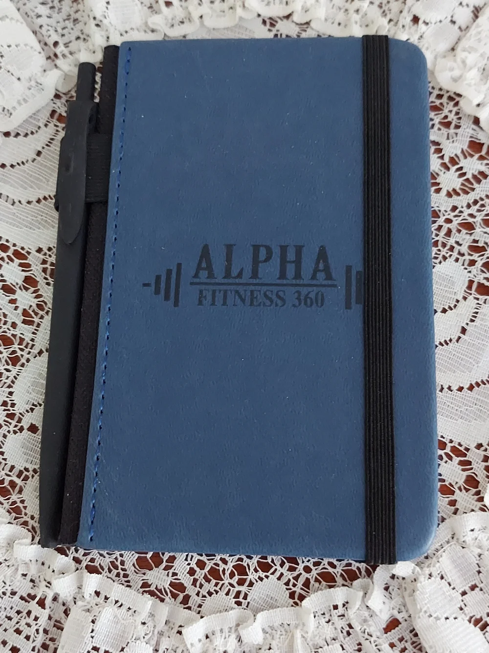 Alpha Fitness 360 Blue Pocket Notebook with Pen